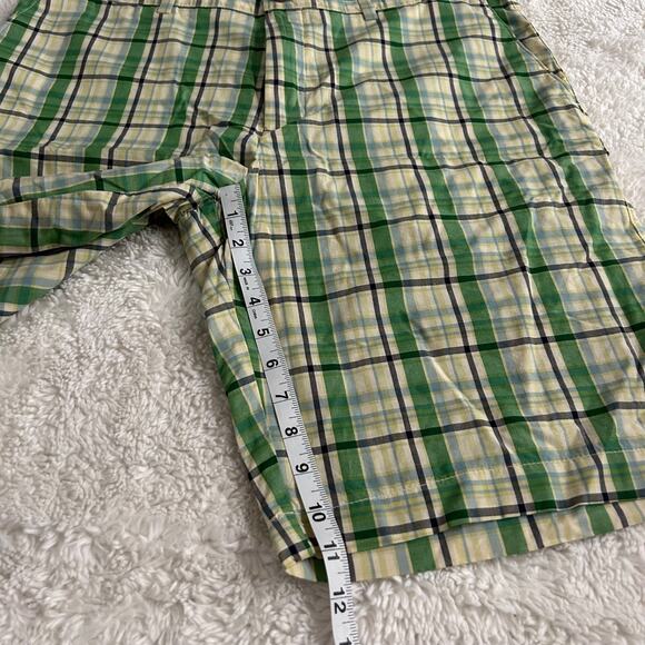 NWT Banana Republic Mens Green Plaid Shorts Mens 36 X 10 100% Cotton Mid Rise - Picture 4 of 7